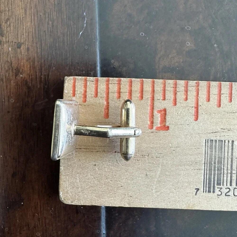 VTG Swank Square Cufflink Formal Shirt Studs Tie Tack 0.5-1 Inch Black Onyx Gold